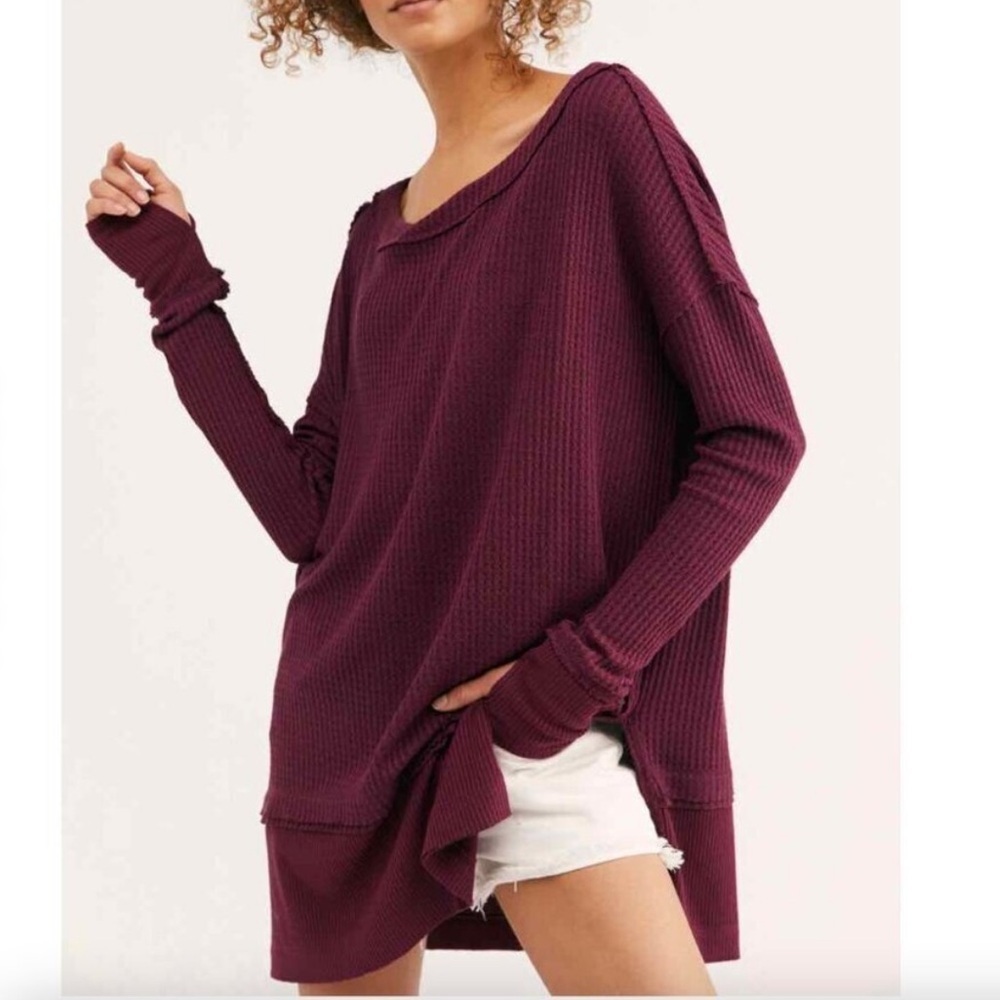 Free People North Shore Thermal Oversized Top
